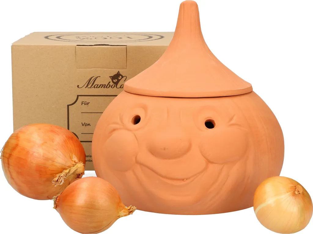 Mambocat Zwiebeltopf Onni Terrakotta Vorrats-Dose Mit Deckel Zur Aufbewahrung Von Ca. 900g Zwiebeln 7 Mambocat Zwiebeltopf Onni Terrakotta Vorrats-Dose Mit Deckel Zur Aufbewahrung Von Ca. 900g Zwiebeln – Bild 5