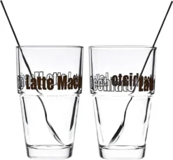 Leonardo Latte Macchiatto Becher 'Solo LM' Mit Löffel, 400ml, Ø 8,5 X 14,7cm (4er Set) -Küchenutensilien Laden a342d7753619314b1a58ebcb16f184bf
