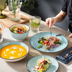 Vancasso Kombiservice »BONBON« Gesschirrset Aus Steinzeug, 24 Teiliges Tafelservice Set, Vintage Aussehen -Küchenutensilien Laden a370ca63bb58cdef289cd9902b87a483