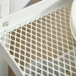 HOMCOM Rollwagen3-Etagen Küchenwagen Mit Schubladen Und Korb Für Küche Büro Schlafzimmer Wohnzimmer Stahl Weiß 51,5 X 32 X 75,6 Cm -Küchenutensilien Laden a43cff230ae5c9f10c37000ab9efc776