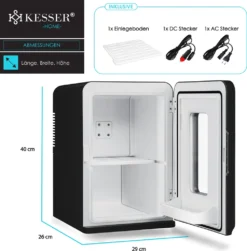 KESSER® 2in1 Mini Kühlschrank Kühlbox 15 Liter Kühl Und Heizfunktion Tragbarer AC DC 220-240V/12V Steckdose Und Zigarettenanzünder Warmhaltebox Mini-Thermobox Auto Büros Zimmer Camping Garten , Farbe:Schwarz, Größe:15L -Küchenutensilien Laden a49d9932715e211a68603627b4a43ddb