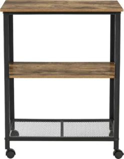 Servierwagen Barwagen Mit Ablage Beistellwagen Allzweckwagen Rollwagen Schwarz/holzfarben [en.casa] -Küchenutensilien Laden a4ec30d9ee3f0003a3bca98595cce2c6