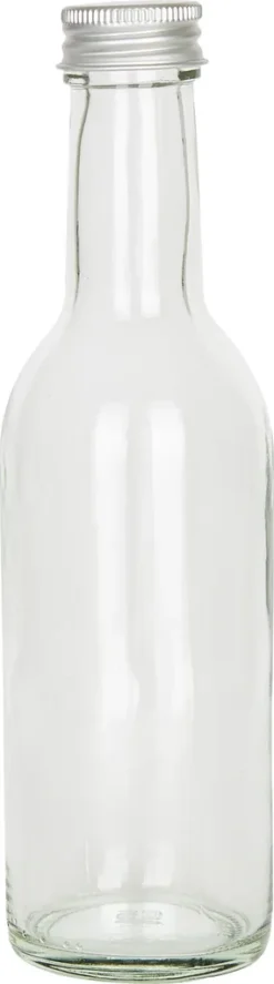 12er Set Bordeaux 250 Ml Glasflasche Zum Abfüllen Von Wein, Likör & Spirituosen + Deckel PP 28 Silber Aluminium -Küchenutensilien Laden a58afc8acb01168de62163765e834e99