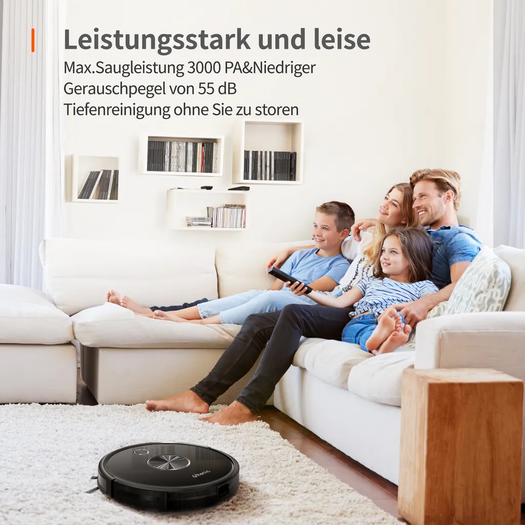 Ultenic D5s Pro 3-In-1 Staubsauger Roboter WLAN Saugroboter 3000 PA Staubsauger Roboter Für Tierhaare Saugroboter Appsteuerung Alexa Google Home 4 Ultenic D5s Pro 3-In-1 Staubsauger Roboter WLAN Saugroboter 3000 PA Staubsauger Roboter Für Tierhaare Saugroboter Appsteuerung Alexa Google Home – Bild 2