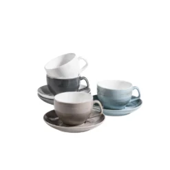 Mäser 931609 Kaffeetassen-Set Derby Für 4 Personen, Porzellan, Weiß/hellblau/beige (1 Set, 8-teilig) -Küchenutensilien Laden a8cfd344d3619b66fceea1217651ff24
