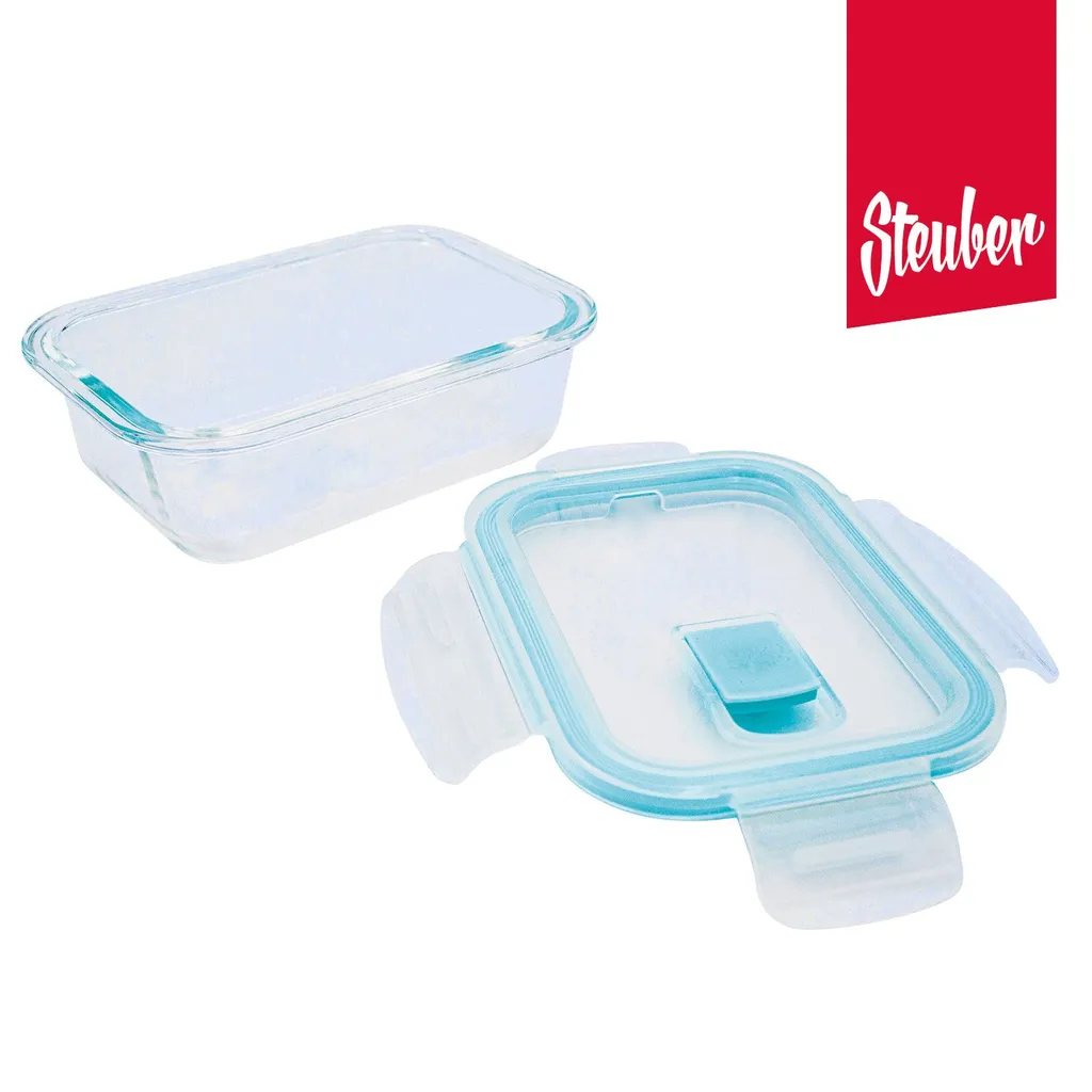 Steuber Cloc Frischhaltedose Aus Glas, 1860 Ml, Rechteckig, Glas Bis 400°C 4 Steuber Cloc Frischhaltedose Aus Glas, 1860 Ml, Rechteckig, Glas Bis 400°C – Bild 2