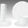 EBRO Kaffeeservice, 18tlg., Tassen + Dessertteller + Untertasse, Weiß, Opal-Hartglas -Küchenutensilien Laden ac009acc43e19c40ea82323f077ac10a