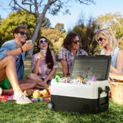 Merax Elektrisch Kühlbox Mit Kompressor 31.5L Schwarz, Mini Kühlschrank Tragbar Kühlleistung Bis -20° C, Gefrierbox 12/24 V Und 230 V Für Büro, Auto, Camping, Garten -Küchenutensilien Laden ace5ed59d9b3939649ae29e38579189c