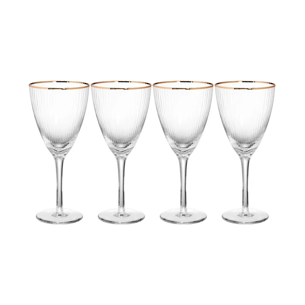 BUTLERS GOLDEN TWENTIES 4x Weingläser Mit Goldrand Und Rillen 280ml 3 BUTLERS GOLDEN TWENTIES 4x Weingläser Mit Goldrand Und Rillen 280ml