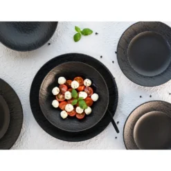 CreaTable 33320 Tafelservice Rondo Schiefer Für 6 Personen, Steinzeug, Schwarz (1 Set, 12-teilig) -Küchenutensilien Laden adf9345cdee657cff85fb35757bafbc5