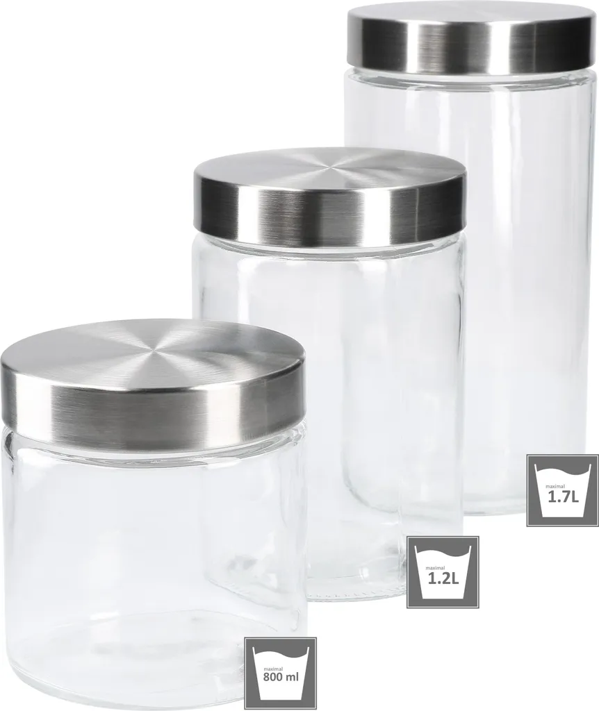 6tlg. Set Vorratsdosen Bera - 2x 800ml + 2x 1,2L + 2x 1,7L 4 6tlg. Set Vorratsdosen Bera - 2x 800ml + 2x 1,2L + 2x 1,7L – Bild 2