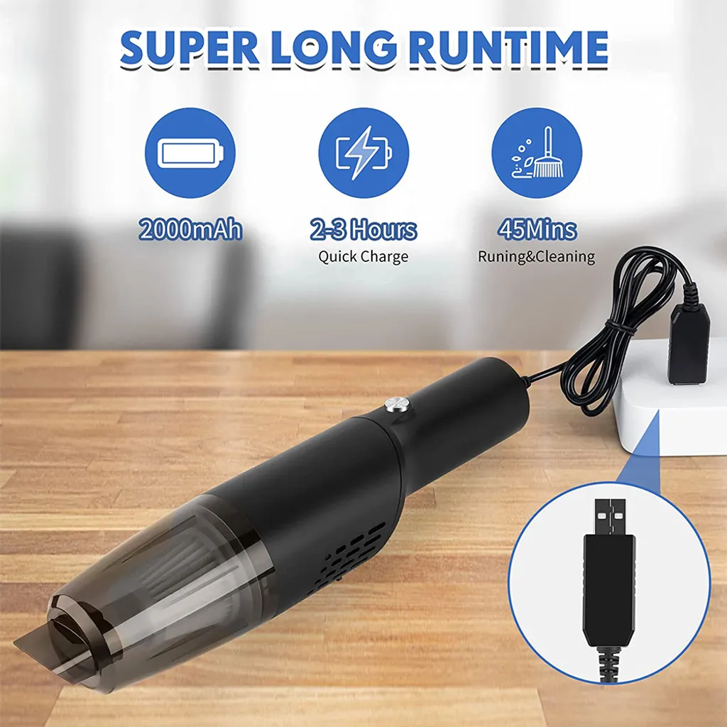 Mini-Staubsauger, Kabelloser Handstaubsauger, 10000 Pa Starke Saugkraft, Tragbarer Auto-Staubsauger, Wiederaufladbar Für Zuhause/Auto/Büro, Nebelblau ,Black 8 Mini-Staubsauger, Kabelloser Handstaubsauger, 10000 Pa Starke Saugkraft, Tragbarer Auto-Staubsauger, Wiederaufladbar Für Zuhause/Auto/Büro, Nebelblau ,Black – Bild 6