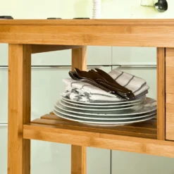 SoBuy Servierwagen,Bambus Küchenwagen,Rollwagen M. Schublade FKW26-N -Küchenutensilien Laden b2727d68e0c2dd0a08f819f5ea749c68