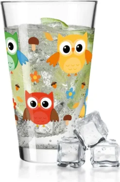 Leonardo Wasserglas Mit UV-Druck "Eulen" - Für Kinder Im 360° Design