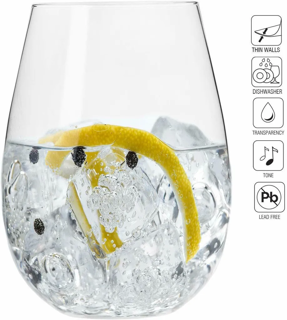 KROSNO Harmony Große Weißweingläser Ohne Stiel, 6er-Set, 500 Ml 17 KROSNO Harmony Große Weißweingläser Ohne Stiel, 6er-Set, 500 Ml – Bild 15