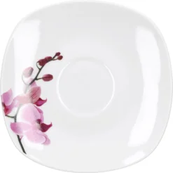 Kaffeeservice 18-tlg. Kyoto Orchidee Leicht Eckig Porzellan Für 6 Personen Weiß MitNachbildung -Küchenutensilien Laden b561fe40e94a94b81685ac4966b142fd