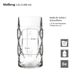 6er Set Maßkrug 1 Liter Geeicht Bierkrug Mit Henkel Bierglas Perfekt Geeignet Für Gastronomie -Küchenutensilien Laden b58864aaaf3ccd47370656434c6695c5