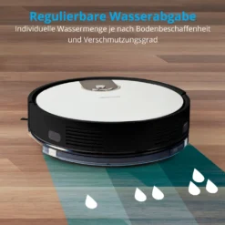 MEDION Saugroboter Mit Wischfunktion Und Zyklon Technologie S20 SW (Alexa App Steuerung, Modell 2021, Extra Flach, Regulierbare Wasserabgabe, Ladestation, Tierhaar Allergiker Optimiert) -Küchenutensilien Laden b67a50f7ea5b138b82beb63d5b9348c8