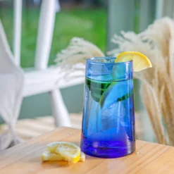 Nicola Spring 6 Stück Merzouga Recycled Longdrinkgläser Set - Trinkglas - 320ml - Blau -Küchenutensilien Laden b6ed37b1eed3424000a2f032436f7f4f