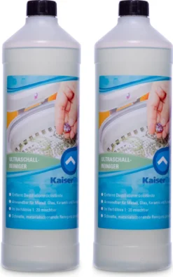 KaiserRein Ultraschallreiniger Konzentrat Flüssig 2x1 L Ultraschall Reinigungsmittel Reiniger Für Ultraschallgerät Zur Profi Reinigung Von Schmuck, Brillen