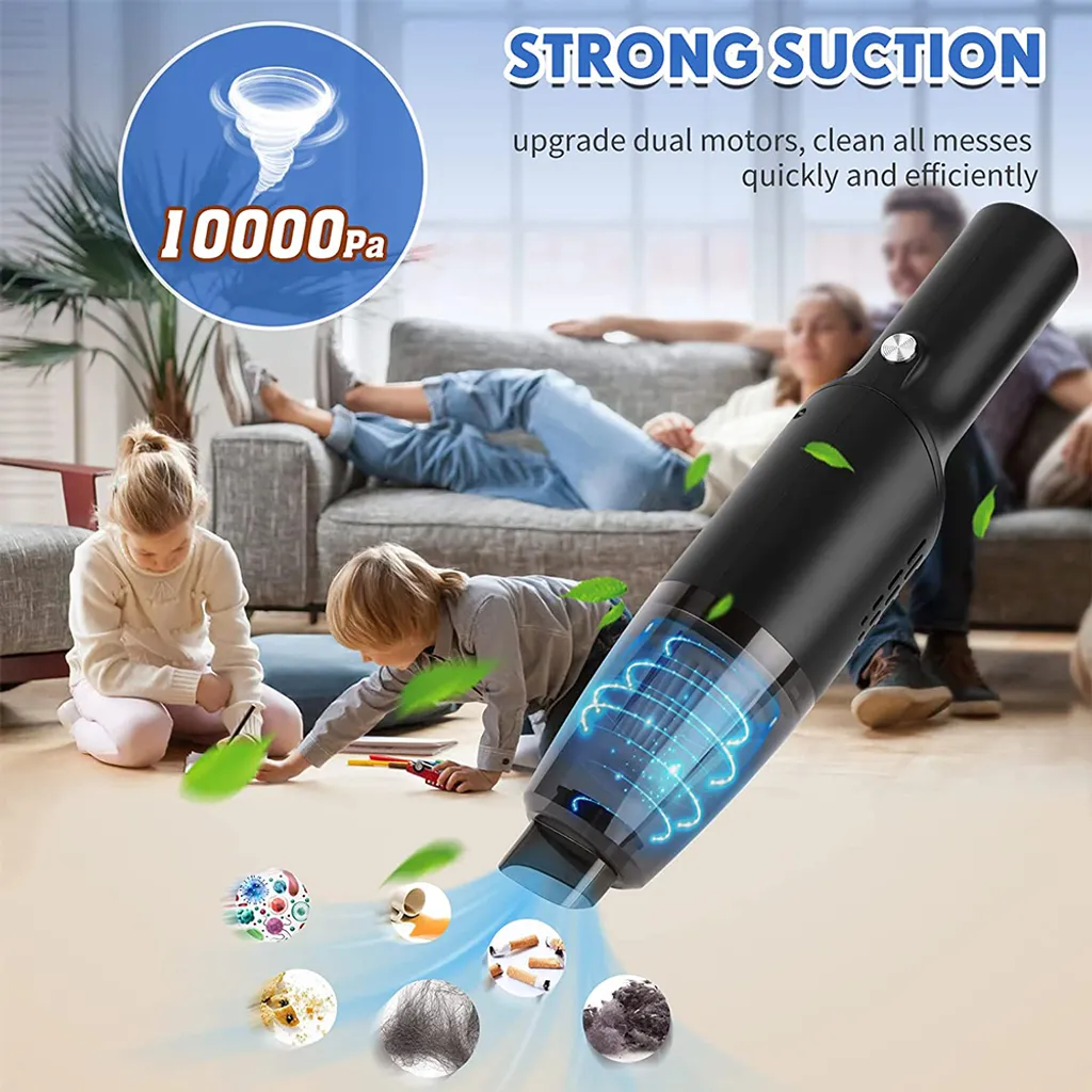 Mini-Staubsauger, Kabelloser Handstaubsauger, 10000 Pa Starke Saugkraft, Tragbarer Auto-Staubsauger, Wiederaufladbar Für Zuhause/Auto/Büro, Nebelblau ,Black 3 Mini-Staubsauger, Kabelloser Handstaubsauger, 10000 Pa Starke Saugkraft, Tragbarer Auto-Staubsauger, Wiederaufladbar Für Zuhause/Auto/Büro, Nebelblau ,Black