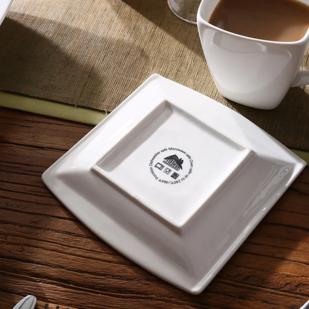 MALACASA, Serie Blance, 60 Tlg. Cremeweiß Porzellan Geschirrset Kombiservice Tafelservice Mit Je 12 Kaffeetassen, 12 Untertassen, 12 Dessertteller, 12 Suppenteller Und 12 Flachteller 9 MALACASA, Serie Blance, 60 Tlg. Cremeweiß Porzellan Geschirrset Kombiservice Tafelservice Mit Je 12 Kaffeetassen, 12 Untertassen, 12 Dessertteller, 12 Suppenteller Und 12 Flachteller – Bild 7