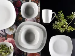 CreaTable 13915 Kombiservice Square Für 4 Personen, Porzellan, Weiß (1 Set, 16-teilig) -Küchenutensilien Laden ba612727f5be9c6f71b0f21b39280a26