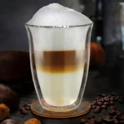 Creano Doppelwandige Gläser 250ml „DG-V“, 4er Set, Thermoglas Doppelwandig Aus Borosilikatglas, Kaffeegläser, Teegläser, Latte Gläser, Doppelwandgläser -Küchenutensilien Laden ba7ec66eafdabca8dc71826dd6b9558a 1