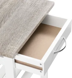 Servierwagen 76 X 37 X 37 Cm Barwagen 3 Ablage 1 Schublade Beistellwagen Allzweckwagen Rollwagen MDF Holzfarben-Weiß [en.casa] -Küchenutensilien Laden badc647786122f02be0890497c45cce1