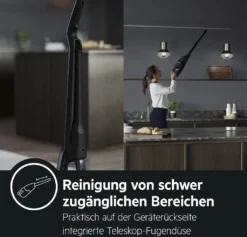 AEG QX7-1-P5IB 2in1 Akku-Staubsauger (Schlanke Bauform, Power-Softrolle, Besonders Effektiv Auf Hartböden, Bis Zu 50 Min Laufzeit, 21,6 Volt, Inkl. Zubehör -Küchenutensilien Laden bc56e00ba4afc394fa3ed9e23ce3cb59