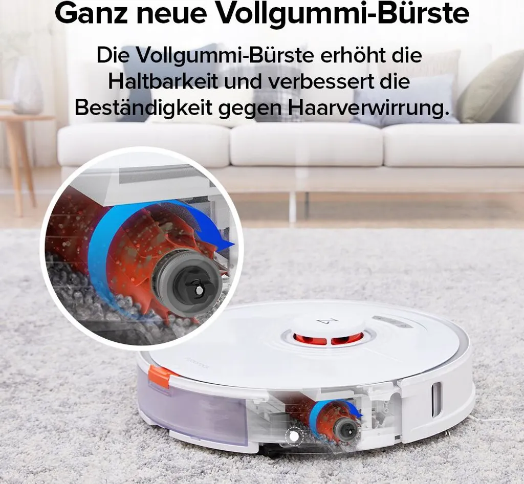 Roborock S7 Staubsauger Sonic Saugroboter Kehrroboter Kindersicherung LiDAR APP EU Weiß 15 Roborock S7 Staubsauger Sonic Saugroboter Kehrroboter Kindersicherung LiDAR APP EU Weiß – Bild 13