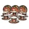 18tlg Kaffeeservice Santa 6 Personen Weihnachtsdekor Advent Weihnachtsmann Porzellan -Küchenutensilien Laden bf991b36272a420b80d04ffd1c9efb90