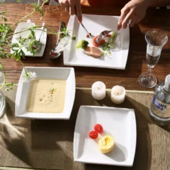 MALACASA 32 Tlg. Kombiservice, Serie BLANCE Cremeweiß Porzellan Geschirrset Mit Servierplatte -Küchenutensilien Laden c3c8930274124a630ef6054c222d4281