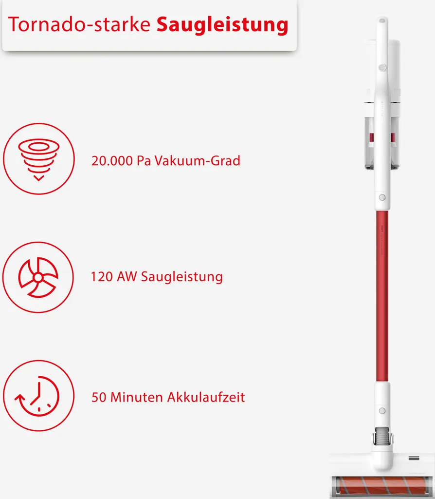 ROIDMI S1 Special Akku-Staubsauger, 415 Watt, 120 AW Saugleistung, 50 Min Akkulaufzeit, HEPA-Filter, Ergonomisches Design 4 ROIDMI S1 Special Akku-Staubsauger, 415 Watt, 120 AW Saugleistung, 50 Min Akkulaufzeit, HEPA-Filter, Ergonomisches Design – Bild 2