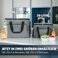 Obics - Kühltasche Gross Faltbar 30l Kuehlbox Isoliertasche Grau Für Essen In Tupperware Für Auto Mit Fächer Lunchtasche Camping Zubehör Für Picknick Essenstasche Isoliert Und Wasserdicht Für Arbeit -Küchenutensilien Laden c68ef58ee9a3e77f2407757c859b41cc
