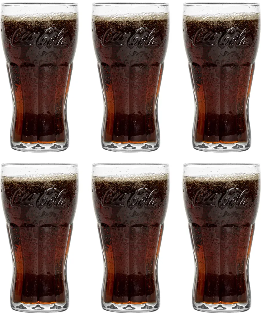 Coca-Cola Relief-Glas 27cl - 6-er Set 5 Coca-Cola Relief-Glas 27cl - 6-er Set – Bild 3