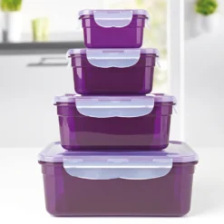 GOURMETmaxx Frischhaltedosen Klick-it 28-tlg. In Lila Frischhaltedosen Set Klick-It Gefrierdosen Lunchbox Brotdose 14 Stück Lila -Küchenutensilien Laden c69a29318bcd78fbc88d609a102fb078