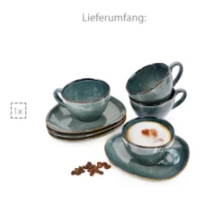 Sänger SÄNGER Kaffeetassen Set Darwin 8 Teilig Für 4 Personen -Küchenutensilien Laden c8647d0596f6e629519b1d230214a470