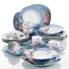 VEWEET 30-teilig Porzellan Tafelservice, Serie 'Hannah', Kombiservice Für 6 Personen, Blau Mit Floral Dekoration -Küchenutensilien Laden c9cc82858f32014ab70543cfb6a0775d
