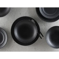 CreaTable 33320 Tafelservice Rondo Schiefer Für 6 Personen, Steinzeug, Schwarz (1 Set, 12-teilig) -Küchenutensilien Laden ca29eb8142adac82a38a2af706004331