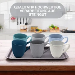 MIAMIO - 6 Er Set Kaffeetassen Palmanova Collection - Ocean -Küchenutensilien Laden cb06232f1626566d6aad9c941b157c3d