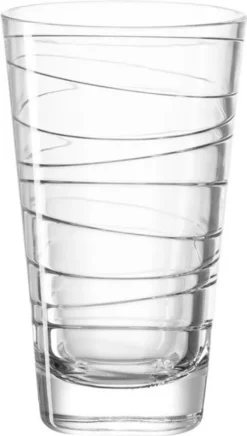 LEONARDO 019450 Vario Struttura Longdrinkbecher, Glas, 280 Ml, Klar (6 Stück)