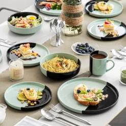 Vancasso Aria Tafelservice Für 8 Personen (32-teilig) Mit Tellern, Schalen Und Tassen, Schwarz Und Türkis 14 Vancasso Aria Tafelservice Für 8 Personen (32-teilig) Mit Tellern, Schalen Und Tassen, Schwarz Und Türkis -Küchenutensilien Laden cda3ce04ce401b2d8a8657b20cb8093c