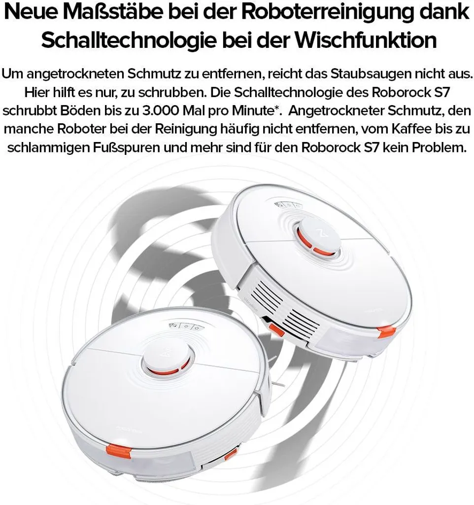 Roborock S7 Staubsauger Sonic Saugroboter Kehrroboter Kindersicherung LiDAR APP EU Weiß 4 Roborock S7 Staubsauger Sonic Saugroboter Kehrroboter Kindersicherung LiDAR APP EU Weiß – Bild 2