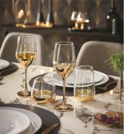 CreaTable 23461 Golden Days Weinglas 350 Ml, Klar (4er Pack) -Küchenutensilien Laden ce3fef8af2fd9ff8f562a26b4282defd