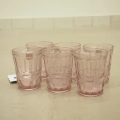 Wassergläser Solange Reliefmuster 6xSet Rosa Transparent 265ml -Küchenutensilien Laden d045bbf15a0ebf8135c94315d532bf92