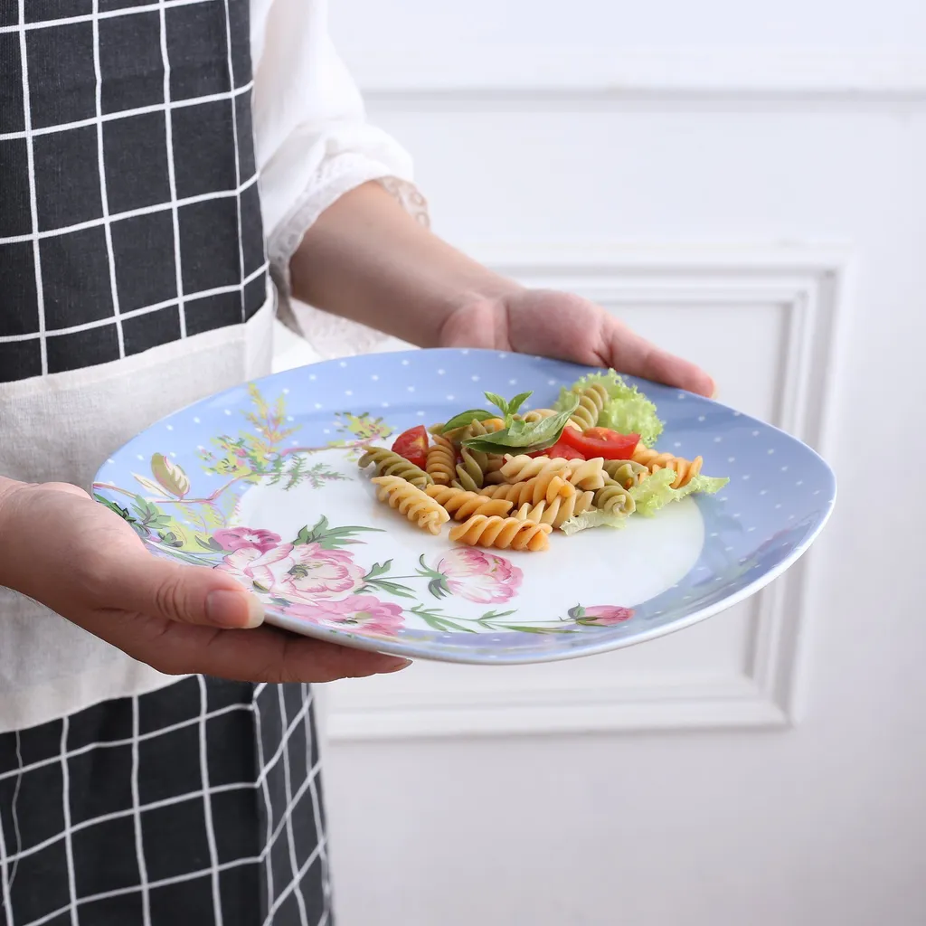 VEWEET 30-teilig Porzellan Tafelservice, Serie 'Hannah', Kombiservice Für 6 Personen, Blau Mit Floral Dekoration 6 VEWEET 30-teilig Porzellan Tafelservice, Serie 'Hannah', Kombiservice Für 6 Personen, Blau Mit Floral Dekoration – Bild 4