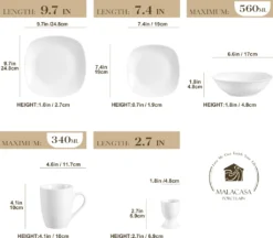 MALACASA, Serie Elisa, 40 Teilig Set Porzellan Tafelservice Kombiservice Geschirrset Mit Dessertteller, Speiseteller, Müslischalen, Eierbecher, Becher Für 8 Personen 10 MALACASA, Serie Elisa, 40 Teilig Set Porzellan Tafelservice Kombiservice Geschirrset Mit Dessertteller, Speiseteller, Müslischalen, Eierbecher, Becher Für 8 Personen -Küchenutensilien Laden d7008611990b88a1221de2c911db025c