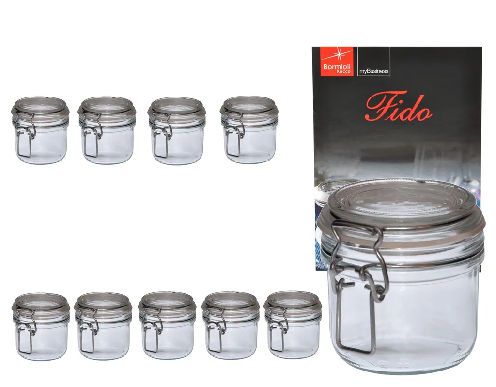 10er Set Einmachglas Bügelverschluss Original Fido 0,2L Incl. Bormioli Rezeptheft 3 10er Set Einmachglas Bügelverschluss Original Fido 0,2L Incl. Bormioli Rezeptheft