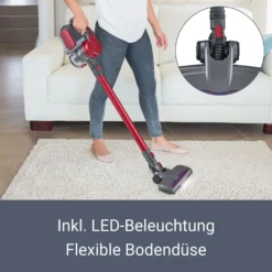 Juskys 2in1 Handstaubsauger & Akku Staubsauger - Beutellos & Kabellos – Bis 55 Min Laufzeit - Lithium-Ionen Akku, Wandhalterung & Ladestation – Rot -Küchenutensilien Laden d727e4ec729a4e148ce2320b5e6c520b